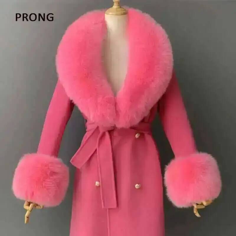 女性用の本物の毛皮の襟と袖口のセット,ふわふわの大きなショー - Winter Clothing Online のレビューと価格