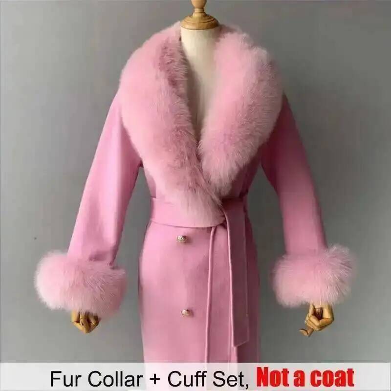 女性用の本物の毛皮の襟と袖口のセット,ふわふわの大きなショー - Winter Clothing Online のレビューと価格