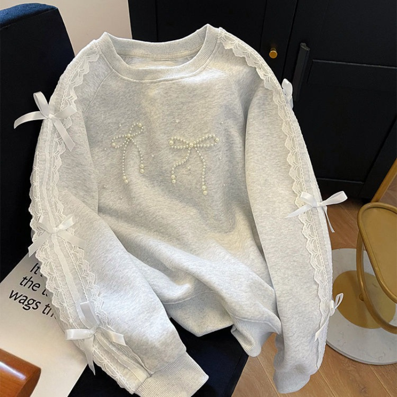 ラウンドネックパールレディーススウェットシャツ 2025 ト - Winter Clothing Trends 2025 Women'S のレビューと価格