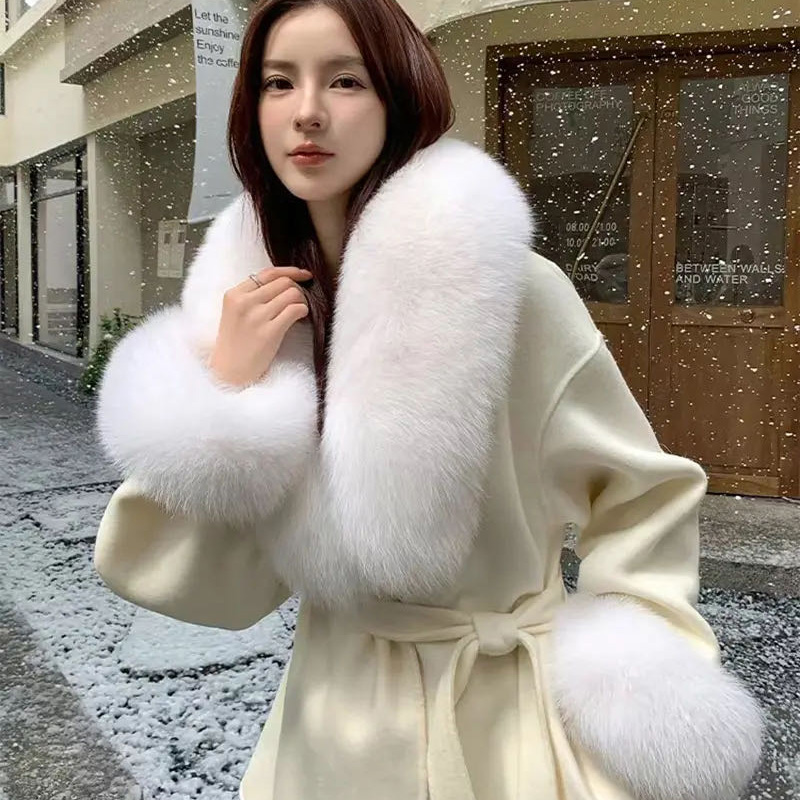 2025年 本物の狐の毛皮の襟 冬 レディース 高級毛皮スカ - Winter Clothing Online のレビューと価格