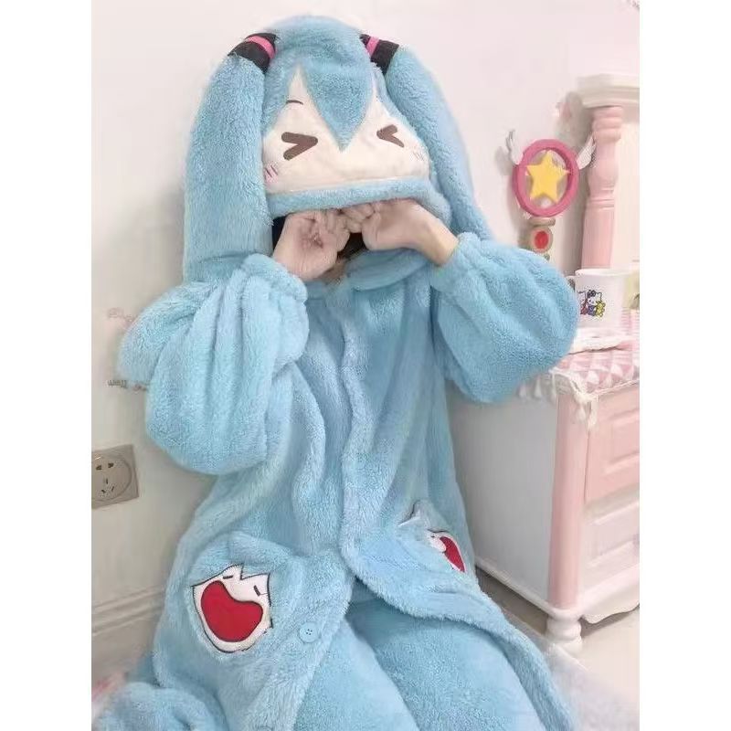 ミクアニメパジャマかわいい冬コーラルベルベット肥厚パジャマセ - Winter Clothing Anime のレビューと価格