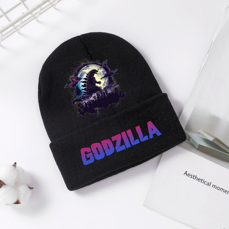 ゴジラニット帽子冬春クール男性男の子子供キャップアニメプリン - Winter Clothing Anime のレビューと価格