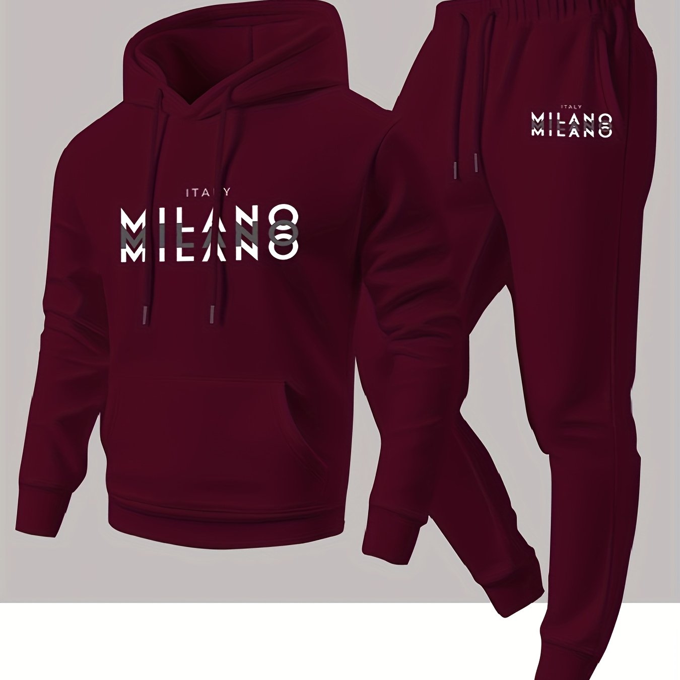 トレンディなメンズイタリアンミラノレターパターンフード付きス - Winter Clothing のレビューと価格