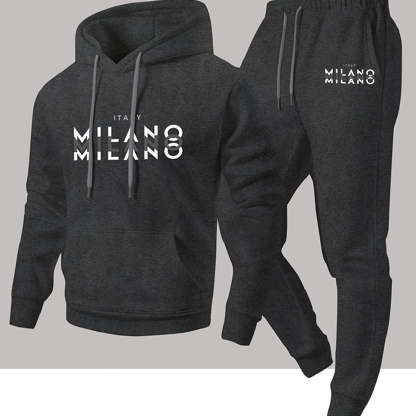 トレンディなメンズイタリアンミラノレターパターンフード付きス - Winter Clothing のレビューと価格