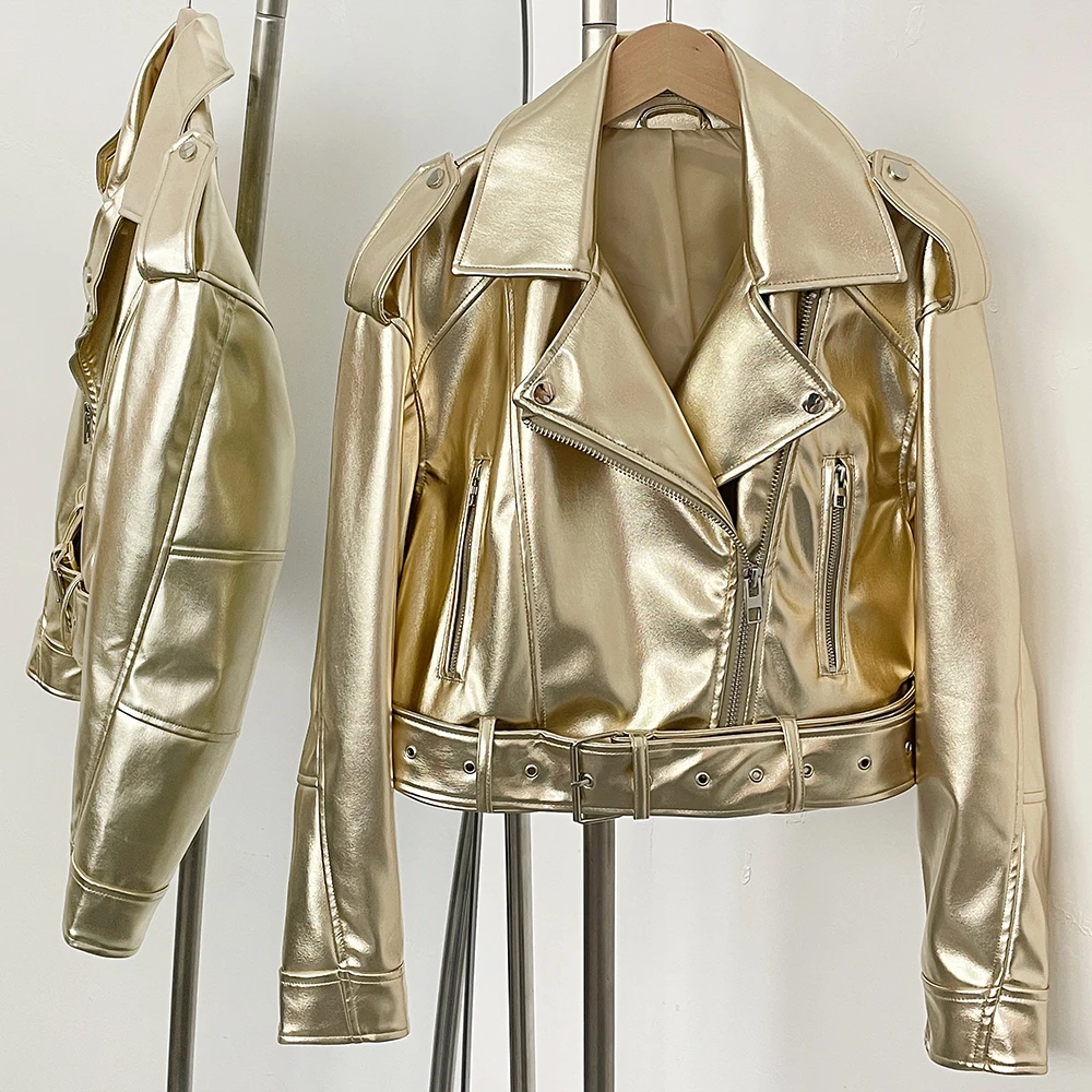 フェイクレザージャケット女性秋ショートトップ服長袖フェイクレ - Winter Clothing Store のレビューと価格