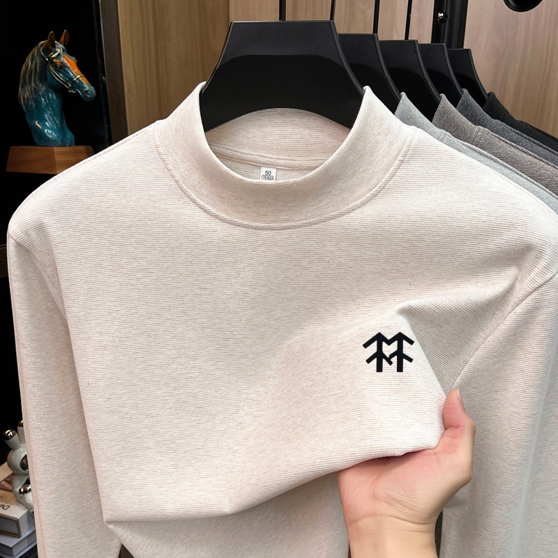 メンズ保温秋冬プリントTシャツ ファッション快適長袖Oネック - Winter Clothing のレビューと価格